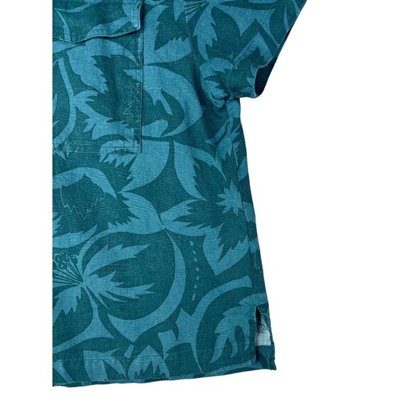 Madewell Womens Linen-Blend Camp Shirt in Tropicale Floral Short Sleeve Shirt L - Picture 13 of 14